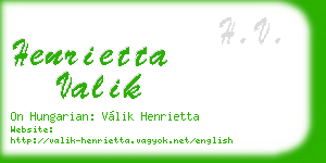 henrietta valik business card
