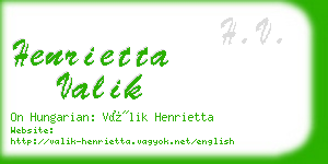 henrietta valik business card